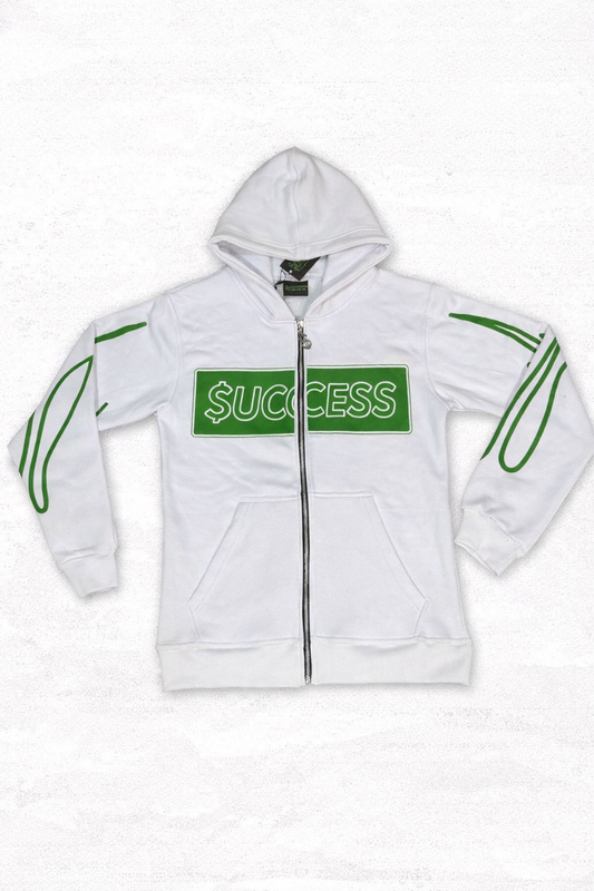 Success Classic white & Celtic Green zip up