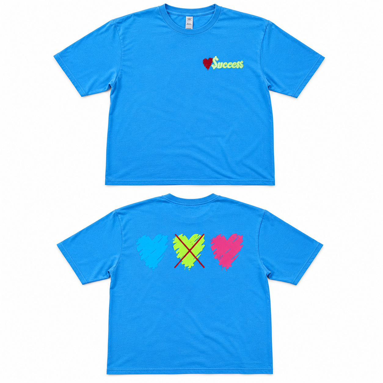 Aqua $uccess Triple Heart Statement Tee