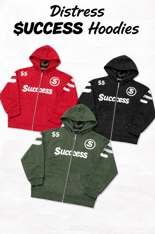 Distress $UCCESS Hoodies